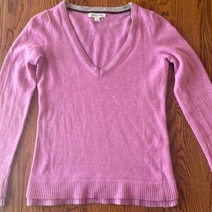 Banana Republic Italian Yarn Pink V-Neck Wool and Cashmere blend Sweater Sz S